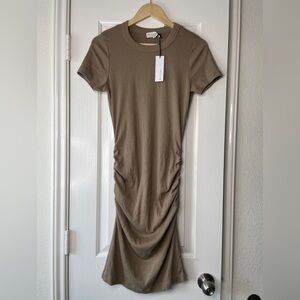 Michael Stars Katie Ribbed Round Neck Tank Midi Dress